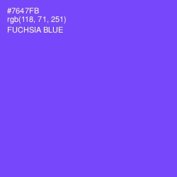 #7647FB - Fuchsia Blue Color Image